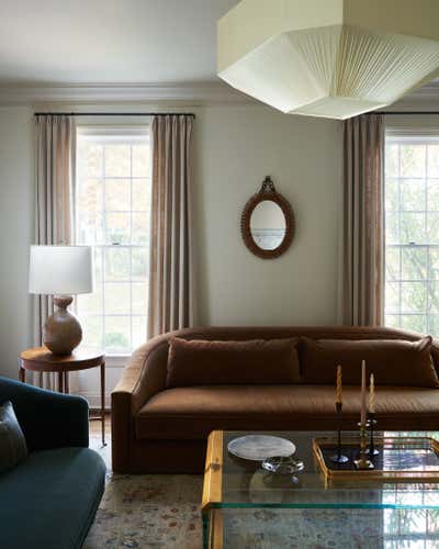  French Mid-Century Modern Living Room. Westchester County Home by Lauren Johnson Interiors.