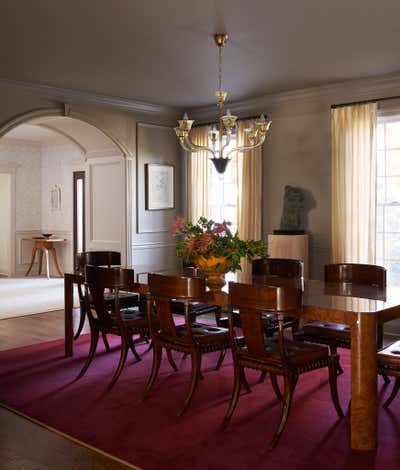  Transitional Family Home Dining Room. Westchester County Home by Lauren Johnson Interiors.