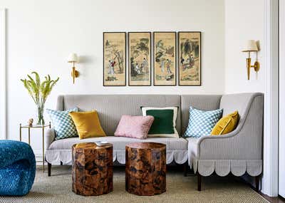  Eclectic Transitional Family Home Living Room. Cedar Parkway by Erica Burns Interiors.