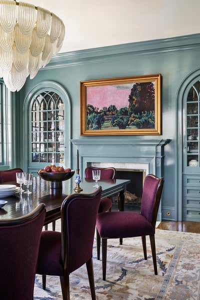  Eclectic Transitional Family Home Dining Room. Cedar Parkway by Erica Burns Interiors.
