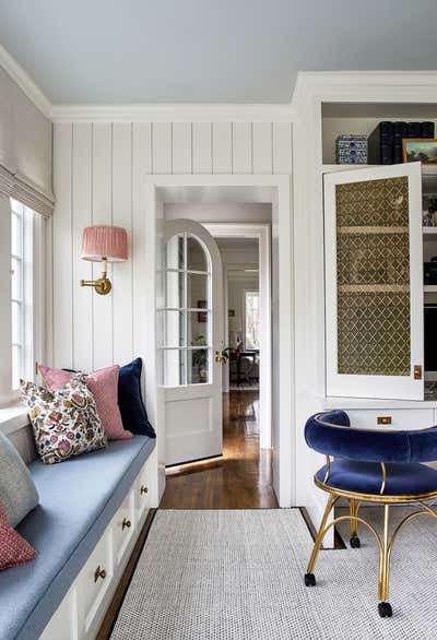  Eclectic Transitional Family Home Office and Study. Cedar Parkway by Erica Burns Interiors.