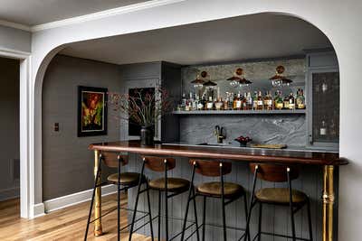  Transitional Eclectic Family Home Bar and Game Room. 37th Street by Erica Burns Interiors.