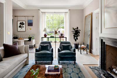  Transitional Living Room. Woodlawn Avenue by Erica Burns Interiors.