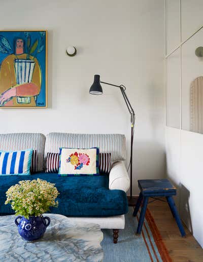 Minimalist Mediterranean Apartment Living Room. West Village Studio by Ward and Gray.