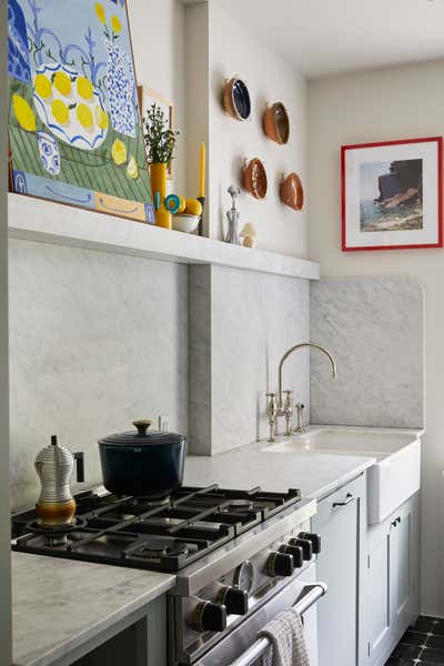  Contemporary Mediterranean Apartment Kitchen. West Village Studio by Ward and Gray.