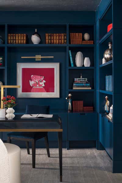  Transitional Apartment Office and Study. Jewel Tone Home by Thomas Puckett Designs.