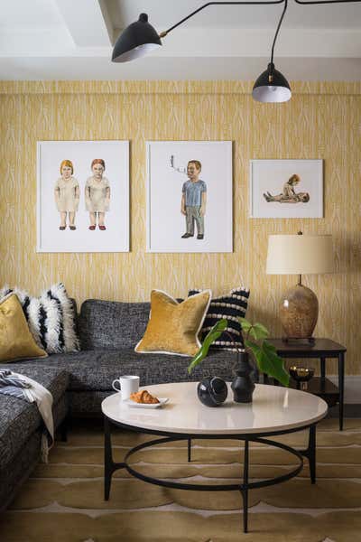  Mid-Century Modern Living Room. Jewel Tone Home by Thomas Puckett Designs.