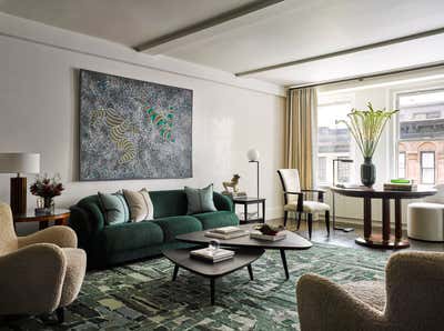  Mid-Century Modern Living Room. Jewel Tone Home by Thomas Puckett Designs.