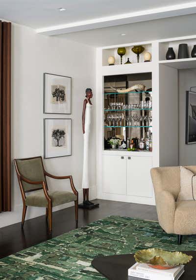  Mid-Century Modern Traditional Living Room. Jewel Tone Home by Thomas Puckett Designs.