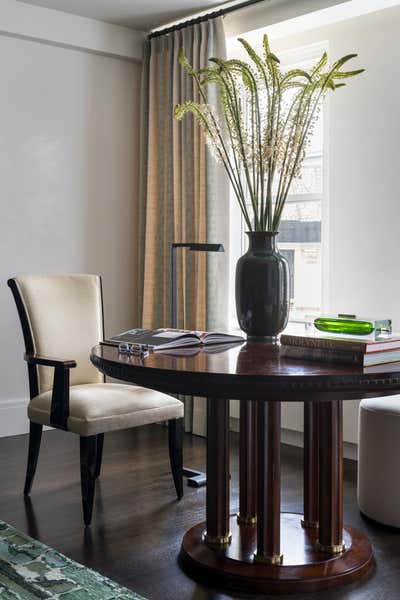  Mid-Century Modern Apartment Living Room. Jewel Tone Home by Thomas Puckett Designs.
