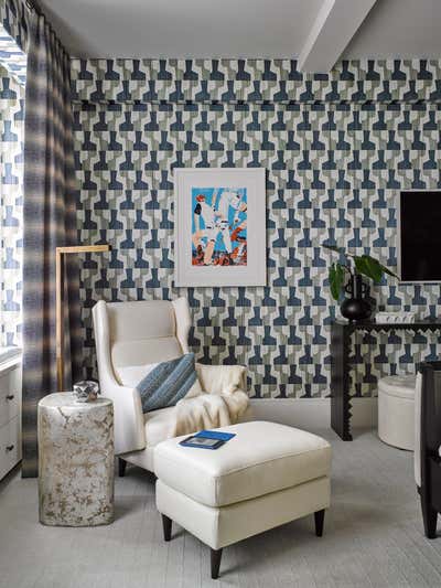  Mid-Century Modern Apartment Bedroom. Jewel Tone Home by Thomas Puckett Designs.