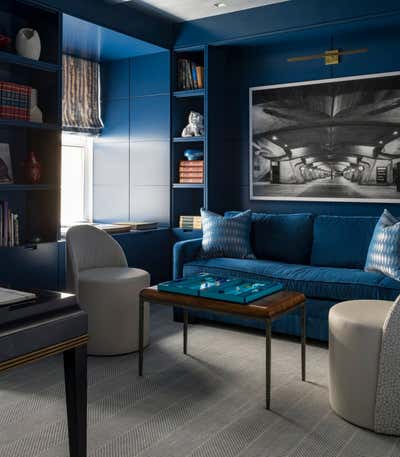  Mid-Century Modern Apartment Office and Study. Jewel Tone Home by Thomas Puckett Designs.