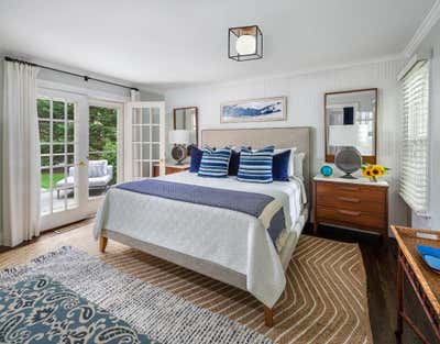  Mid-Century Modern Beach House Bedroom. Brooks Brothers at the Beach by Thomas Puckett Designs.