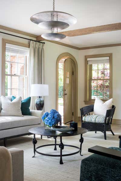  Cottage Living Room. Beach Blond Tudor by Thomas Puckett Designs.