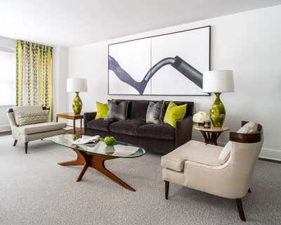  Mid-Century Modern Apartment Living Room. Mumbai to Manhattan by Thomas Puckett Designs.
