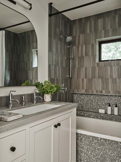  Mid-Century Modern Family Home Bathroom. Cheviot Hills Transitional by Deirdre Doherty Interiors, Inc..