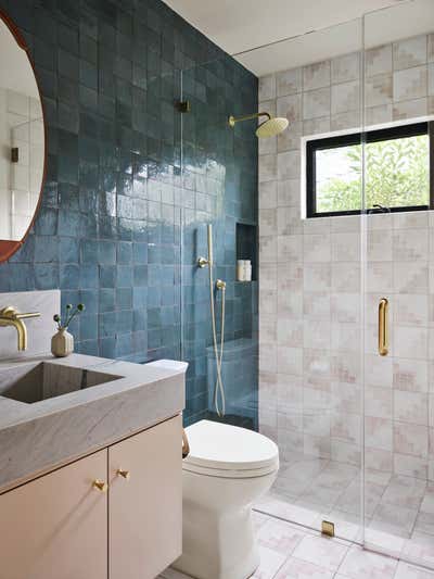  Bohemian Family Home Bathroom. Cheviot Hills Transitional by Deirdre Doherty Interiors, Inc..