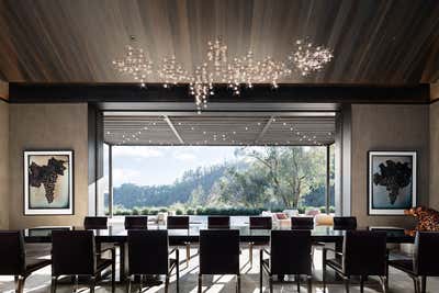  Transitional Western Restaurant Dining Room. Mayacamas Vineyard by Roric Tobin Designs.