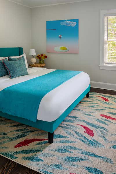  Mid-Century Modern Vacation Home Bedroom. Greenport Residence  by Roric Tobin Designs.