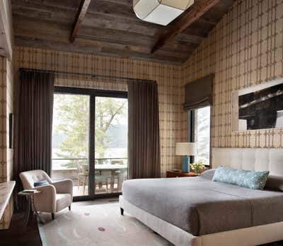  Country Bedroom.  Montana Lake House by Peter Dunham Design.