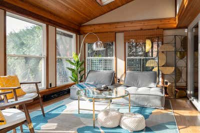  Mid-Century Modern Contemporary Living Room. Retro Inspired AirBnB by Northern Pearl Design Studio.