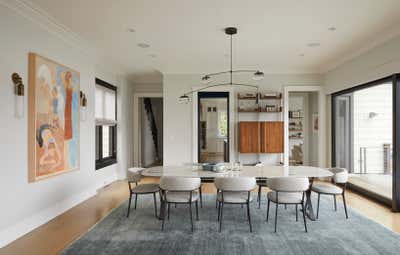  Eclectic Transitional Family Home Dining Room. Westchester River Front by Jessica Gething Design.
