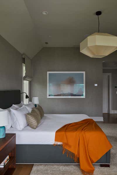  Transitional Family Home Bedroom. Westchester River Front by Jessica Gething Design.