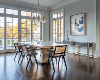  Beach Style Coastal Family Home Dining Room. Home Staging in the Hamptons by Iconic Modern.