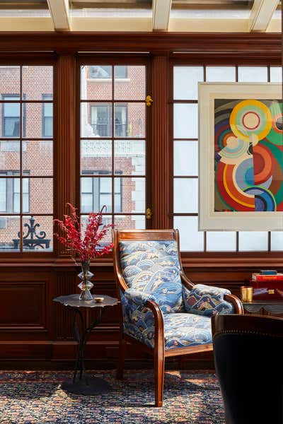  Traditional Maximalist Apartment Office and Study. New York City Pied-á-terre by Phillip Thomas Inc..
