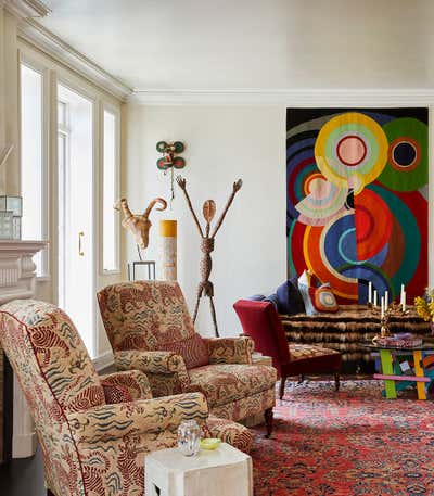  Maximalist Apartment Living Room. New York City Pied-á-terre by Phillip Thomas Inc..