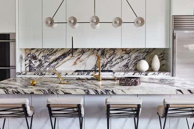  Art Deco Mid-Century Modern Family Home Kitchen. East Lincoln Park Row Home by Wendy Labrum Interiors.