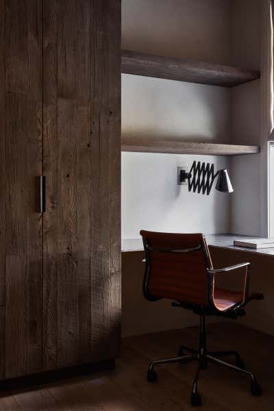  Minimalist Rustic Family Home Office and Study. The Townhouse by Sarah Solis Design Studio.