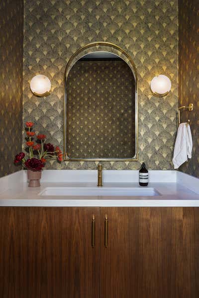  Art Deco Hollywood Regency Family Home Bathroom. NoHo Residence by LVR - Studios.