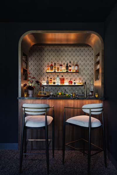  Hollywood Regency Art Nouveau Family Home Bar and Game Room. NoHo Residence by LVR - Studios.
