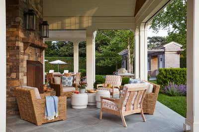  English Country Preppy Vacation Home Patio and Deck. Southampton by Phillip Thomas Inc..