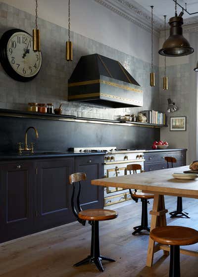  Industrial Farmhouse Family Home Kitchen. Notting Hill Townhouse by Nicola Harding and Co.