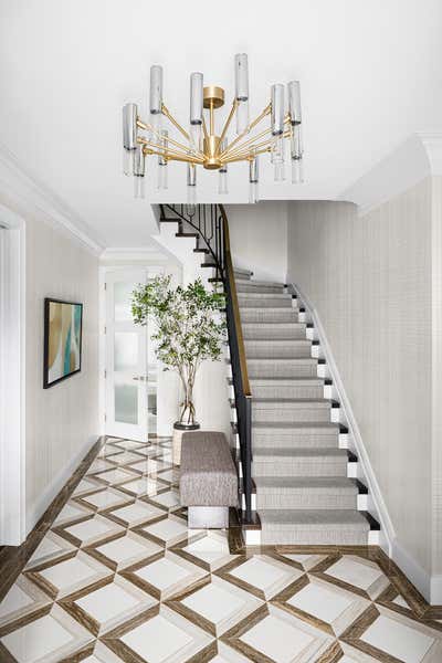  Art Deco Mid-Century Modern Family Home Entry and Hall. A 1930s Brooklyn Residence  by Ovadia Design Group.