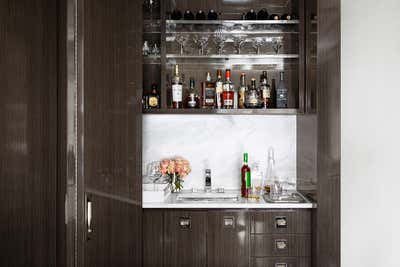  Contemporary Minimalist Family Home Bar and Game Room. A 1930s Brooklyn Residence  by Ovadia Design Group.