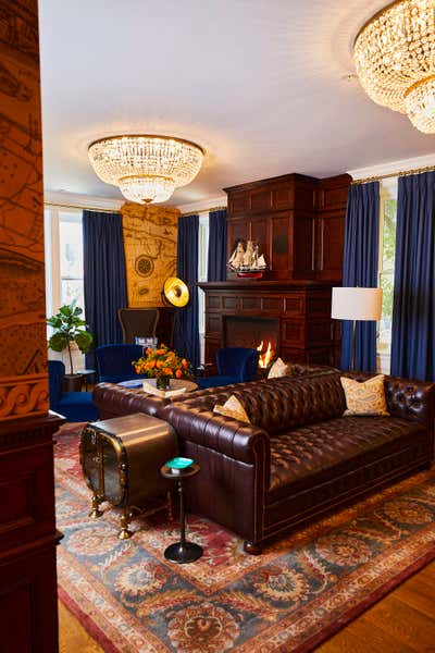  Transitional Eclectic Hotel Lobby and Reception. Hudson Whaler Hotel by Harry Heissmann Inc..