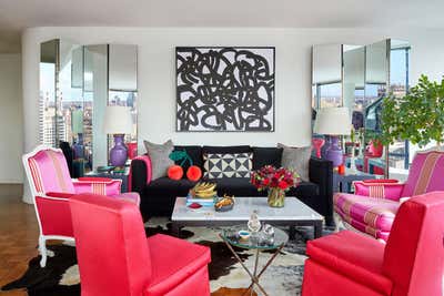  Eclectic Transitional Living Room. Upper East Side Highrise  by Harry Heissmann Inc..