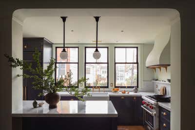 Traditional Family Home Kitchen. Non-Flipped Rowhouse by Nicholas Potts Studio.