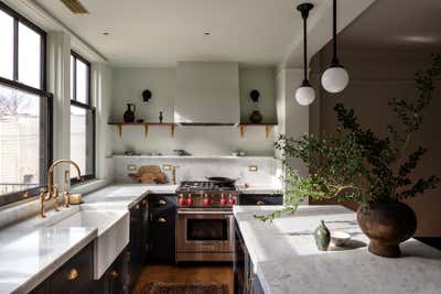 Traditional Family Home Kitchen. Non-Flipped Rowhouse by Nicholas Potts Studio.