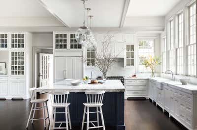  Transitional Family Home Kitchen. Atherton Home by Lauren Nelson Design.