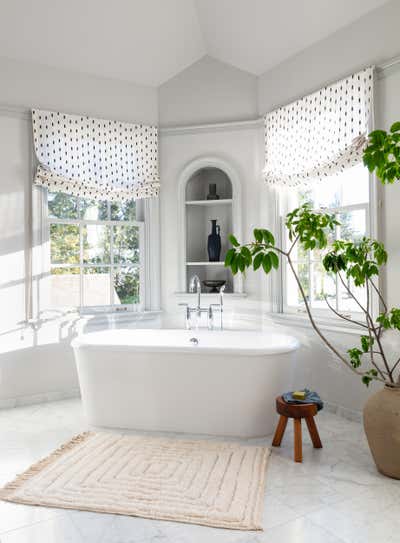 Transitional Family Home Bathroom. Atherton Home by Lauren Nelson Design.
