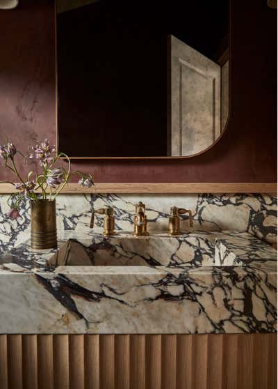 Transitional Family Home Bathroom. Tiburon House by Lauren Nelson Design.