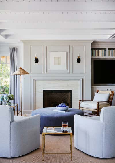  Transitional Beach House Living Room. Chatham by Lisa Tharp Design.