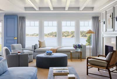  Transitional Beach House Living Room. Chatham by Lisa Tharp Design.