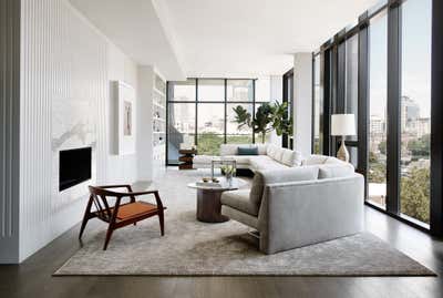  Mid-Century Modern Apartment Living Room. The Lucas by Lisa Tharp Design.