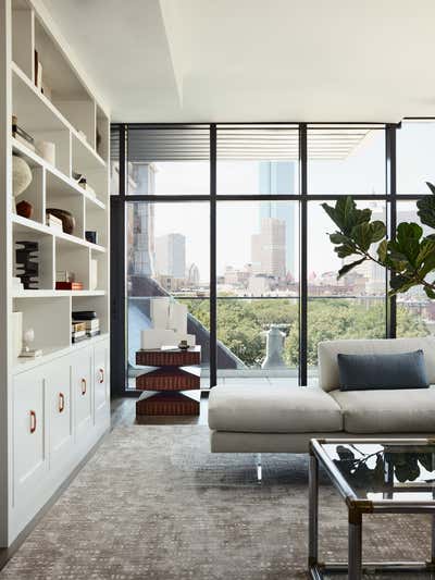  Mid-Century Modern Minimalist Apartment Living Room. The Lucas by Lisa Tharp Design.