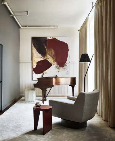  Mid-Century Modern Transitional Apartment Office and Study. South End by Lisa Tharp Design.